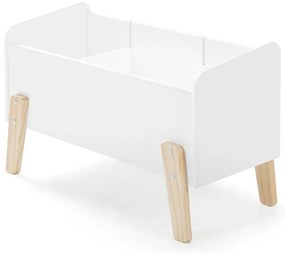 Bibliotecă de copii albă din lemn masiv de pin 84x48 cm KIDDY – Vipack