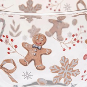 Set de 6 căni din sticlă Turtă dulce 500 ml