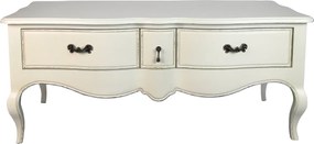 Masuta cu sertare Madame Deco din lemn crem 120x73x50 cm