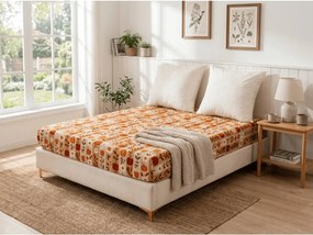 Cearsaf din microfibra PUMPKIN STRIPES colorat 180x200 cm