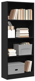 857813 vidaXL Bibliotecă, negru, 60x24x143 cm, lemn prelucrat