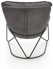 Fotoliu Volker gri inchis/negru H78 cm