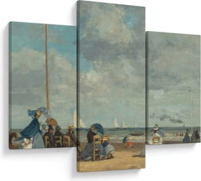 Tablou - Eugène Boudin, Beach  at Trouville, reproducere (90x60 cm)