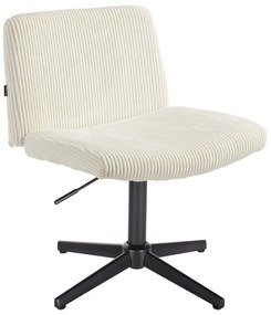 HR150CROSS Scaun Alb din Catifea Reiată cu Bază Neagră