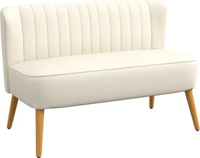 HOMCOM Canapea cu 2 Locuri din Material Textil fără Brațe, Canapea  cu Picioare din Lemn, 117x56,5x77 cm, Verde | Aosom Romania