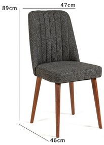 Scaun de sufragerie Vina Anthracite and Walnut