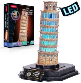PUZZLE 3D TURNUL DIN PISA EDITIE LUMINOASA 42 PIESE - CUBICFUN (CUL535h)