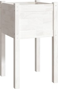 vidaXL Jardinieră de grădină, alb, 40x40x70 cm, lemn masiv de pin