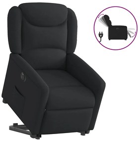vidaXL Fotoliu electric rabatabil cu ridicare, negru, textil
