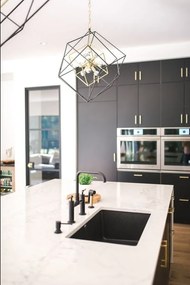 Lustra suspendata LUX design geometric ROUNDOUT alama antichizata, cu 12 surse de lumina