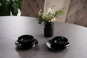 Masa extensibila Porto Ceramica gri inchis/negru mat – L120-160 cm