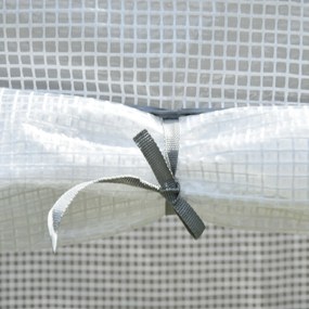 Outsunny Seră de grădină, seră de balcon, pânză renforțată PE, structură din oțel, ușă zippată rulabilă, 100 x 50 x 150 cm alb | Aosom Romania