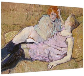 Tablou pe sticlă - Henri de Toulouse-Lautrec, The Sofa, reproducere (70x50 cm)