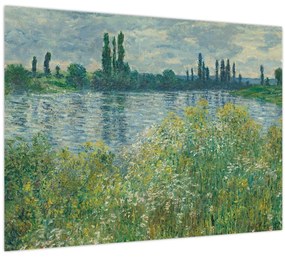 Tablou pe sticlă - Claude Monet, Banks of the Seine, reproducere (70x50 cm)