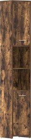 vidaXL Dulap de baie, stejar fumuriu, 30x30x183,5 cm, lemn prelucrat