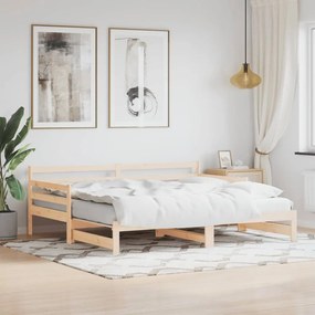 vidaXL Pat de zi cu extensie, 80x200 cm, lemn masiv de pin