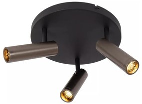 Lucide 22974/13/15 - Plafonieră cu spoturi GRADO 3xGU10/12W/230V maro/negru