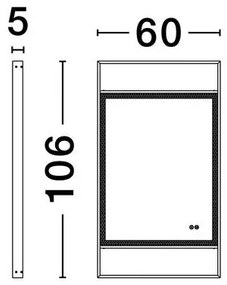 Oglinda baie cu iluminat LED IP44 Doul, 60x106cm