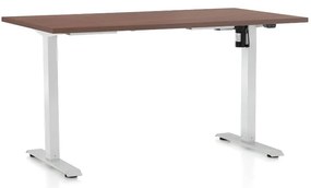 Masa inaltime reglabila OfficeTech A, 120 x 80 cm, bază albă, nuca