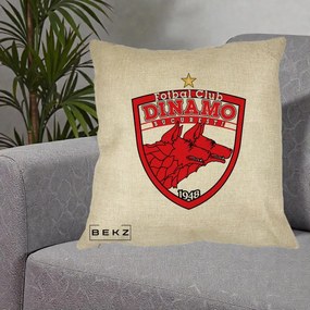 Perna Personalizata FC Dinamo Bucuresti 1948 Fotbal, 40x40 cm, Crem, Husa Detasabila, Perna Inclusa, BEKZ®
