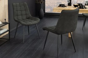 Set de 4 scaune ROADSTAR microfibra gri inchis