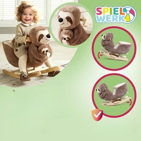 Balansoar leneș cu centură de siguranță, maro Spielwerk