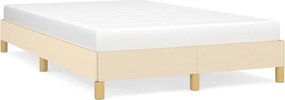 vidaXL Cadru de pat fără saltea, crem, 120x200 cm, textil