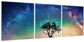 Tablou - Relaxare sub stele (cu ceas) (90x30 cm)