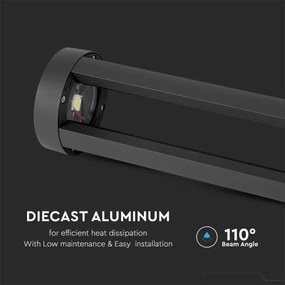 Lampă LED de exterior LED/10W/230V 80cm 6400K IP65 neagră