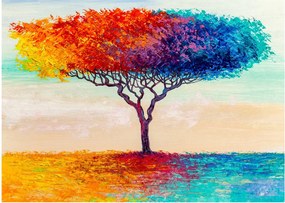 Tablou pe sticlă cu pom pictat (70x50 cm)