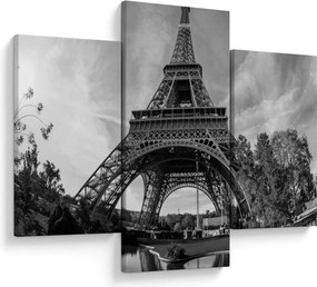 Tablou - Turnul Eiffel, alb-negru (90x60 cm)