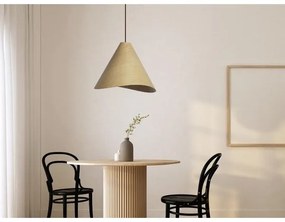 Lustră suspendată pe cablu din lemn masiv, Ø 45 cm, 1xE27/60W/230V, stejar/hevea