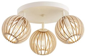 Plafoniera cu 3 spoturi design modern Parula maro deschis, bej
