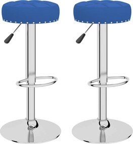 vidaXL Scaune de bar, 2 buc., albastru, material textil