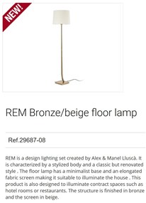 Lampadar / Lampa de podea eleganta design clasic REM bronz/bej