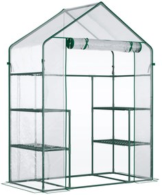 Outsunny Sera de Gradina sera pentru plante, legume, fructe din PE Impermeabila si Anti UV, 142x73x195cm, Verde | Aosom Ro