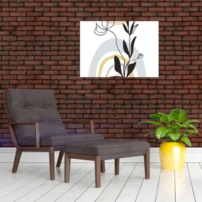 Tablou pe sticlă - Flori într-o vază N⁰1 (70x50 cm)