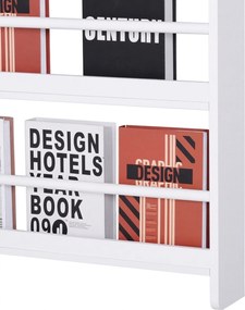 HOMCOM Etajeră de Perete Modernă cu 4 Rafturi din Lemn, Design Elegant pentru Living sau Birou, Alb, 59x12x113cm | Aosom Romania