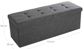 Taburet cu capac rabatabil OTTOMAN 110x38 cm, gri inchis