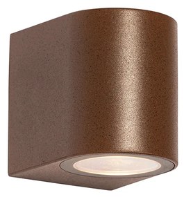 Lampa de perete exterioară modernă maro ruginiu din plastic ovală - Baleno