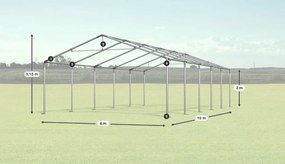 Cort de petrecere 4x10x2m Comfort PE 240g Summer