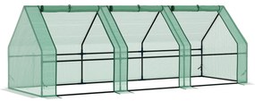 Outsunny sera gradina cu prelata, 270x90x90cm, verde | Aosom Romania
