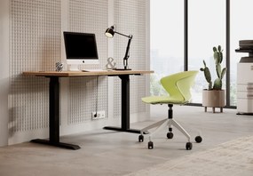 Birou reglabil pe înălțime MALLO – 138x67 cm – Negru / Gri