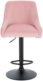 HR920W Scaun Roz Pudra din Catifea cu Bază Neagră