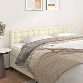 346526 vidaXL Tăblii de pat, 2 buc, crem, 100x5x78/88 cm, piele ecologică