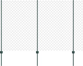 vidaXL Gard cu Stâlp Verde 1,6 x 25 m Oțel și PVC