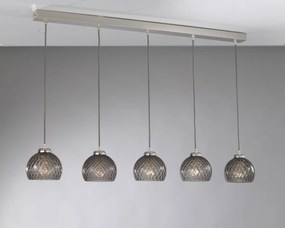 Lustra moderna cu 5 pendule design italian 10003 fumuriu