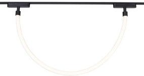 Sistem de iluminat pe șine cu 6 spoturi pentru tavan și 2 lămpi suspendate negre monofazate - Magnetic Marra Tautau