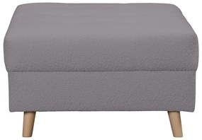 Taburet gri închis cu tapițerie din stofă bouclé Ariella – Ropez