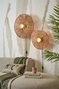 Aplica de perete eco din ratan Zanzibar flat 40cm S, nat